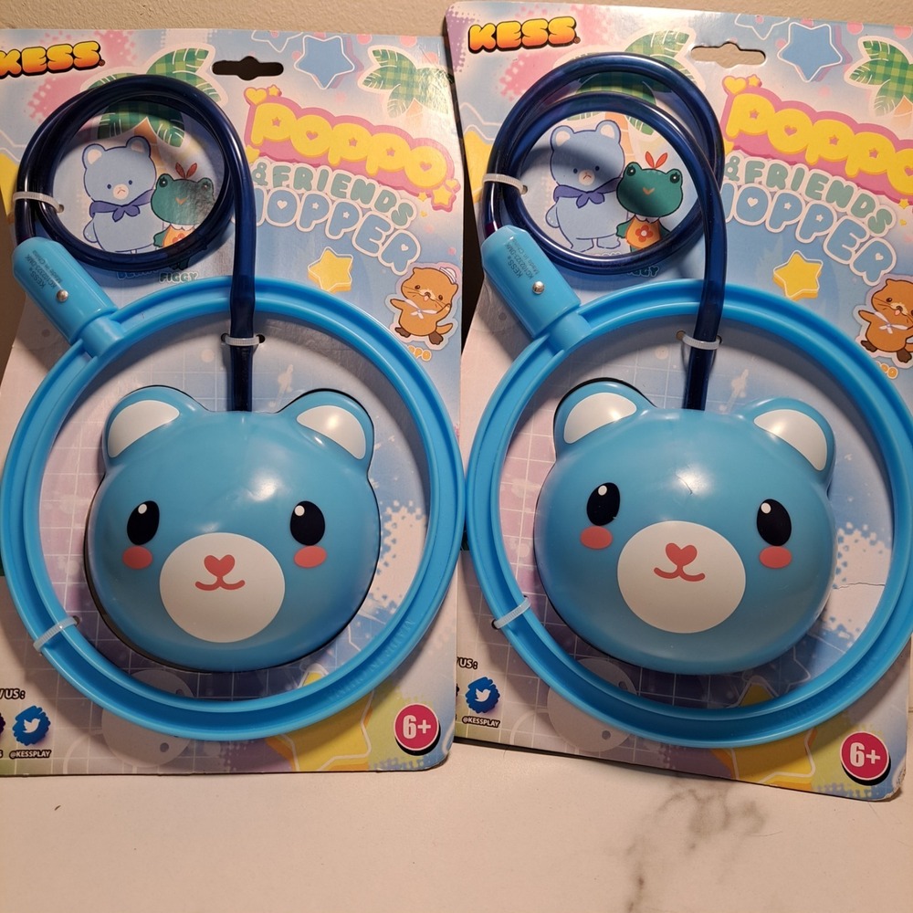 KESS Poppo Friends Hopper Jump Rope Toy Blue Bear 6+ 2024 **Lot of 2